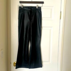 Zara leather flare pants